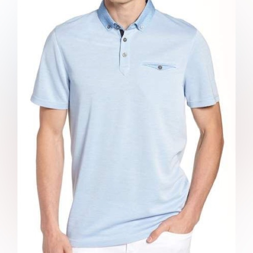 Ted Baker London Light Blue Polo Shirt | Men’s Size 3 (Medium)
